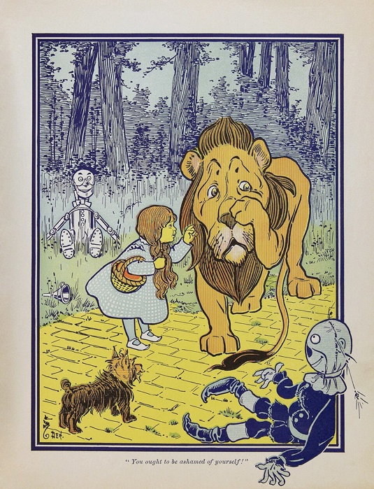 Dorothy meeting the Cowardly Lion (Denslow, 1900